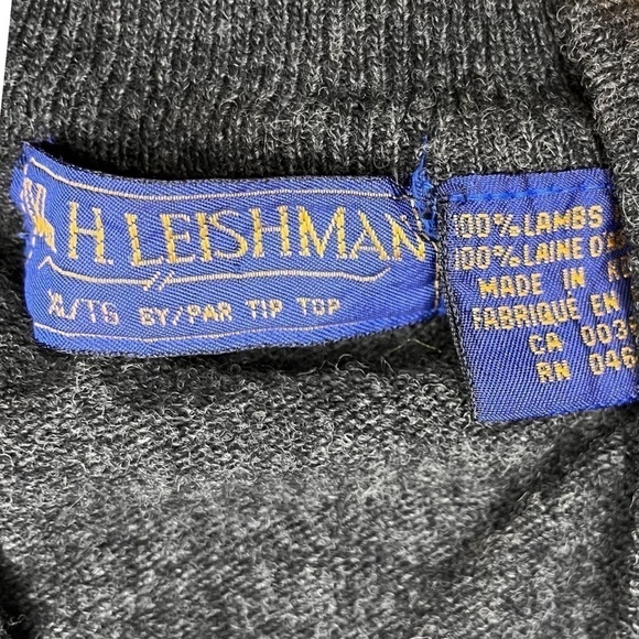 Wm H Leishman Vintage 100% Lambswool V-Neck Sweater (Wardrobe Essential) - Picture 11 of 12